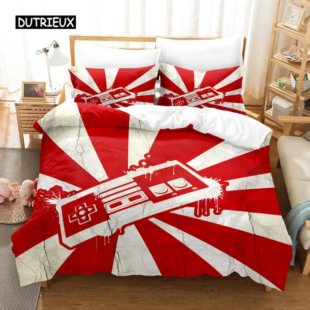 

Games Duvet Cover Set Electronic Game Twin Bedding Set Polyester Handheld Gamer Console Videogame Controller Printed Quilt Cover