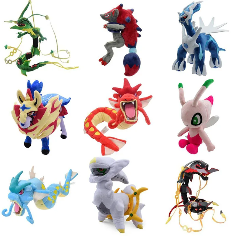 Pokemon Mega Evolution Zoroark Dialga Rayquaza Celebi Groudon Arceus Zacian  Zamazenta Pikachu Squirtle Bulbasaur Gengar Plush