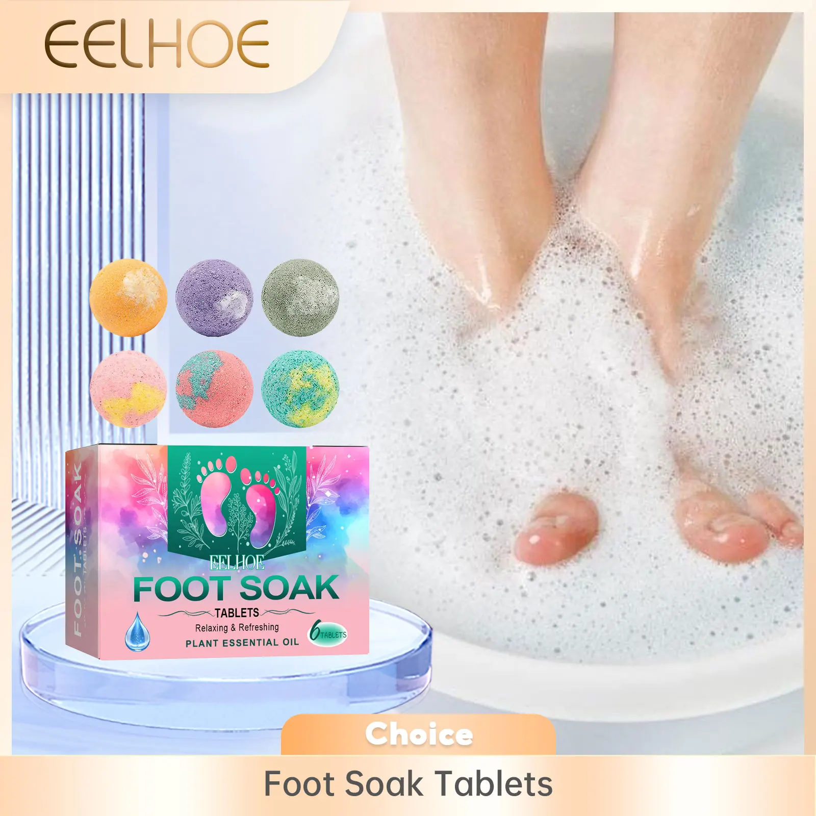 

Foot Soak Tablets Spa Relieve Fatigue Moisturizing Skin Dryness Peeling Skin Repair Cracked Foot Odor Treatment Foot Bath Ball