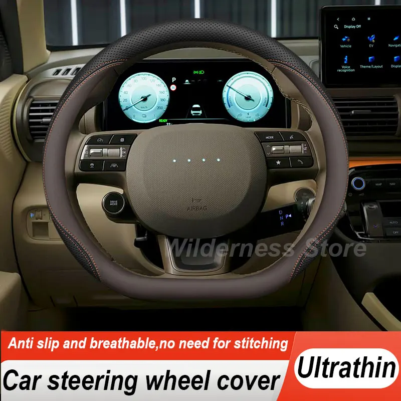 Hot Sales Leather Car Steering Wheel Cover For Hyundai Casper EV Hyundai Inster AX1 EV 2024 2025 2026 Auto interior Accessories