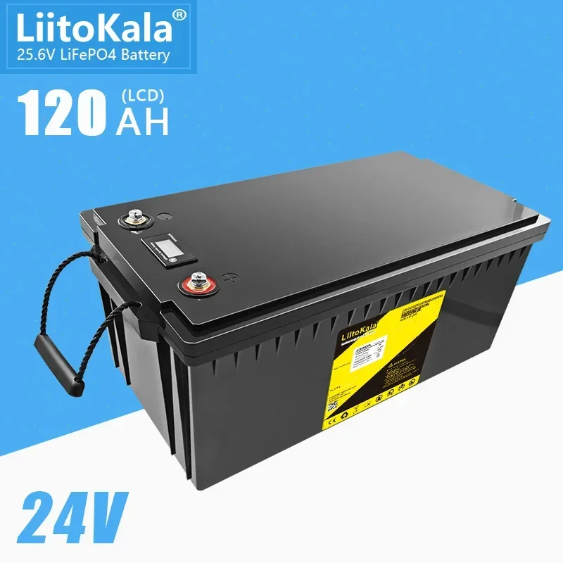 LiitoKala 24V 120Ah LiFePO4 Battery Solar Golf Car for Forklift waterproof battery pack for inverter,solar system,boat motor