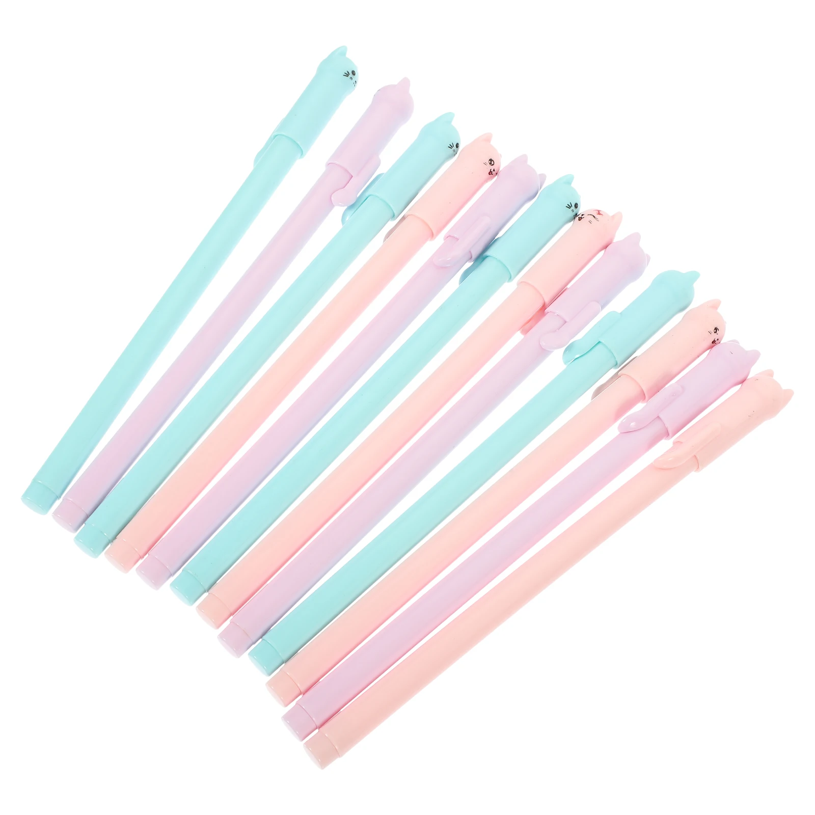 

12 Pcs Kitten Neutral Pen Cute Gel Ink Pens Colorful Cool for Kids Aesthetic Cartoon Novelty