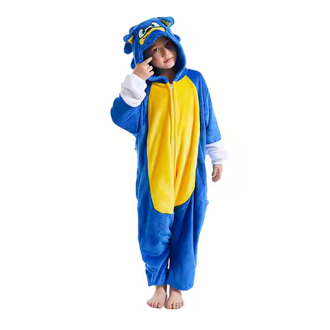 Kigurumi Kids Sonic Animal Cartoon Pajamas Children Sleepwear Girls Boys Onesies Cosplay Costumes For Christmas Halloween Party