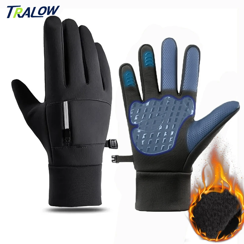 

TRALOW Winter Waterproof Ski Gloves for Men Women Touchscreen Snow Thermal Warm Cold Weather Cycling Driving Running Hinking