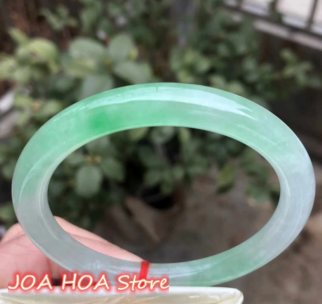 

Natural Myanmar Jade Bracelet Ice Thin Round Rod Yang Green A Grade JADEITE Bangle Quality Perfect Handring FINE Jewelry