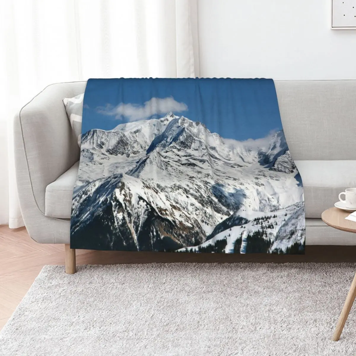 Mt. Blanc with clouds Throw Blanket For Sofa Thin Luxury Designer Heavy Decorative Beds Luxury Thicken for winter Blankets