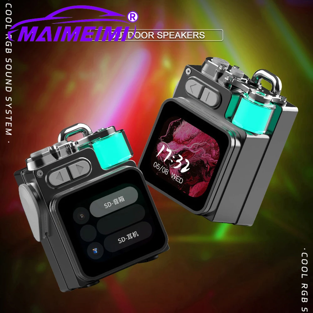 

Bass Wireless Outdoor Speakers LED Display Screen with RGB Desktop Subwoofer Powerful Bluetooth-compatible Speaker