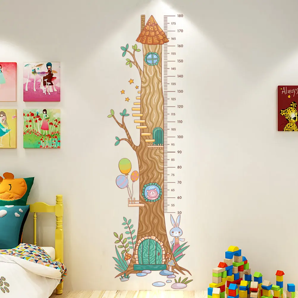 

1pcs Kids Height Wall Sticker Adorable Printed Growth Chart Removable Pvc Height Measurement Ruler For Nursery Room Decor Wall