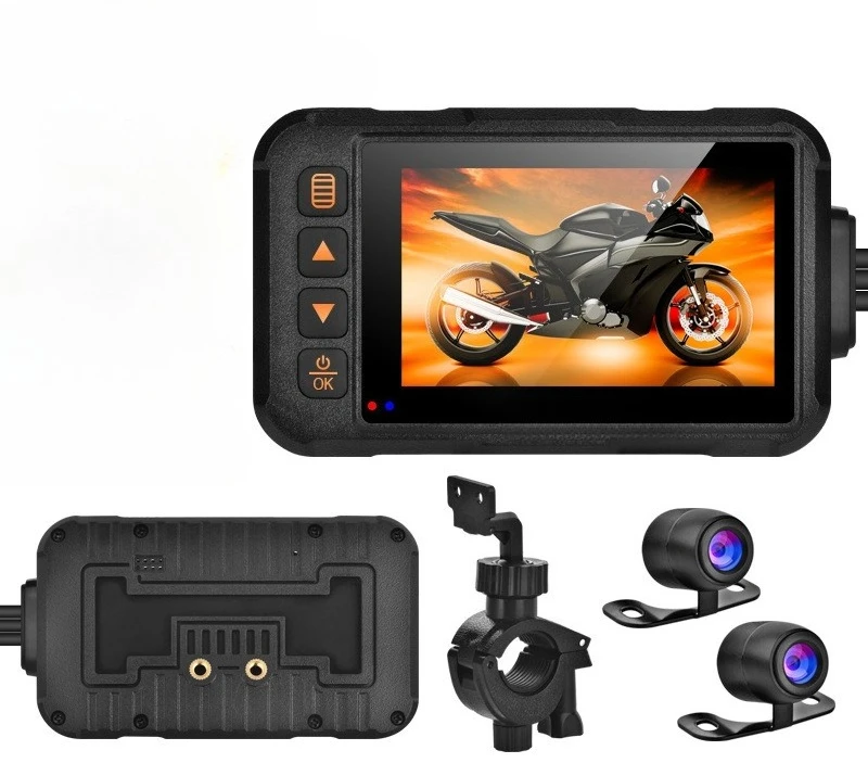 

High definition double mirror camera waterproof motorcycle riding recorder