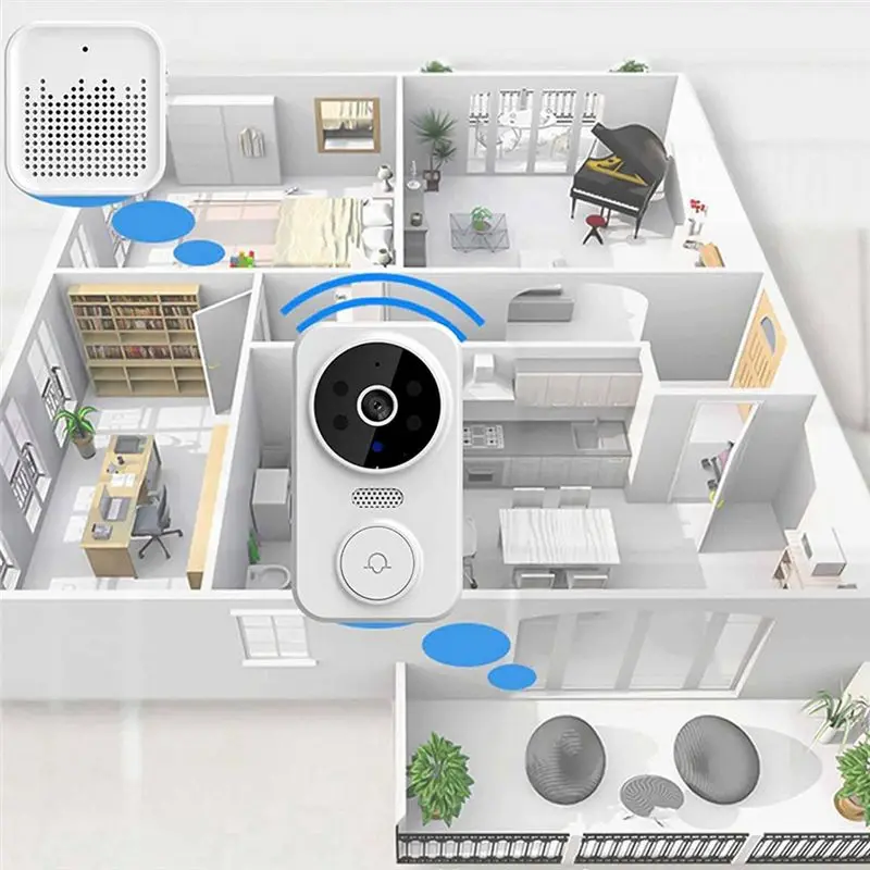 LXYB18B Wireless Doorbell Remote Video Doorbell Intelligent Visual Doorbell,Home HD Night Vision