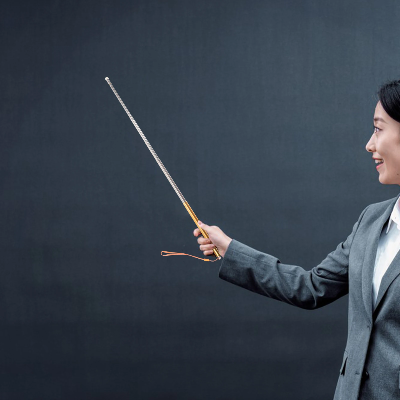 

Telescopic Stainless Steel Teachers Pointer Retractable Handheld Presenter Classroom Pen Whiteboard Extendable Non-Slip Handle