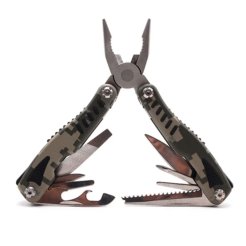 Multi Tool Plier Wire Stripper Folding Plier Outdoor Camping Multitool Portable Folding Pocket Pliers Camouflage Repair Tools