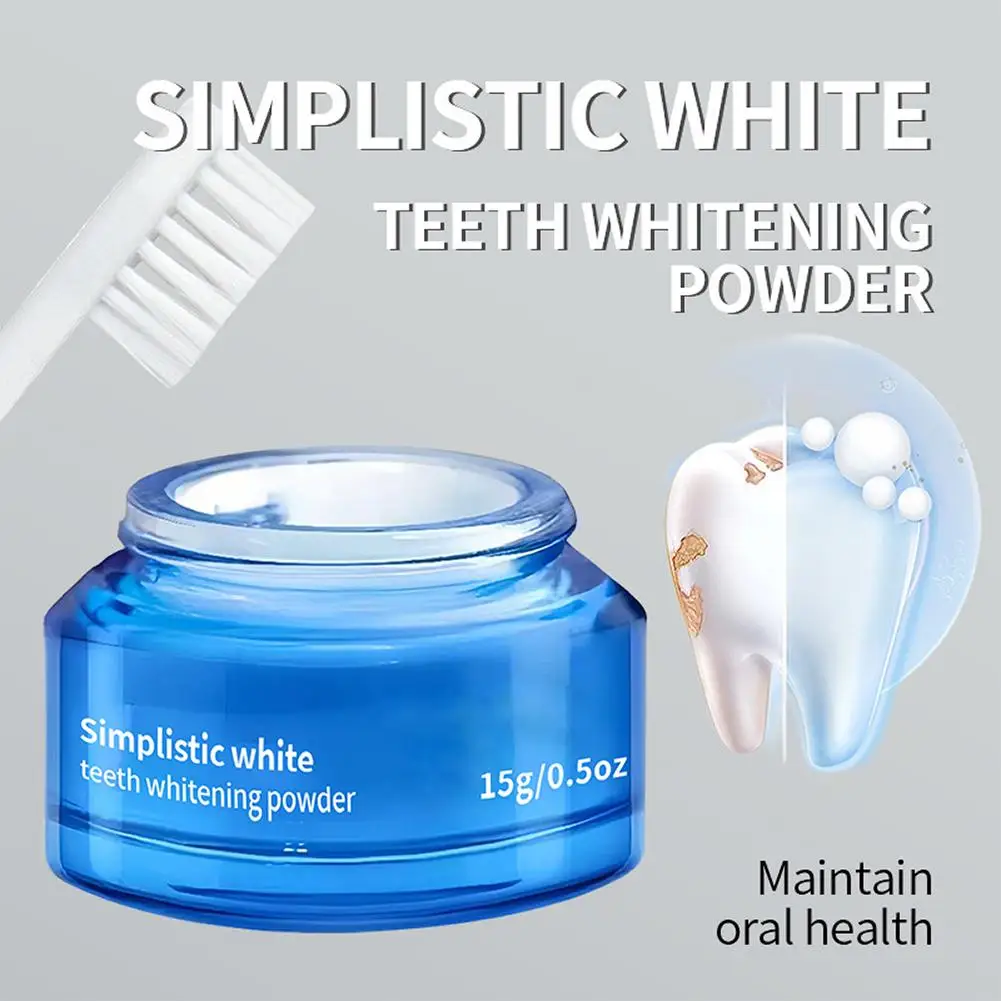 15g Teeth Whitening Powder Long Lasting Fresh Breath Tooth Powder Removes Food Coffee Tea Stains Gentle Oral Hygiene Dental Care