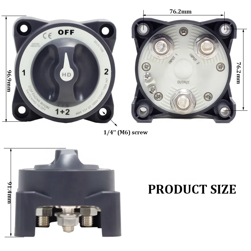 Imagem -02 - Master Battery Switch Selector 32v dc 500a 3003 Posição Fora com Afd para Marine