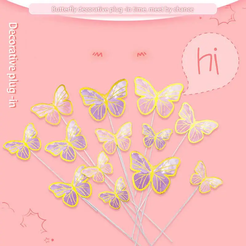 Butterfly Cupcake Topper 10X Cupcake Delicate Butterfly Decor Cake Topper Home And Bakery Cake Topper Room Ornaments Realistic