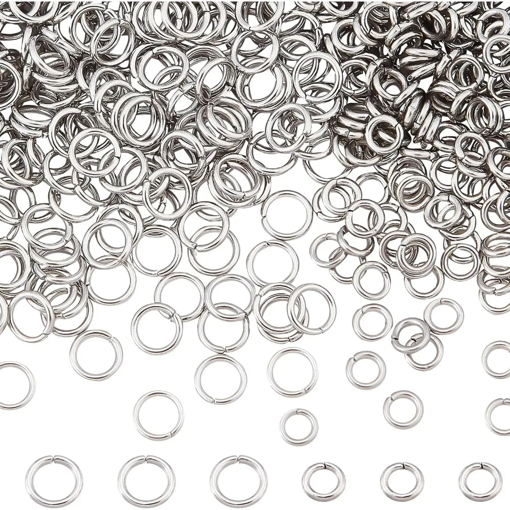 1 Box 1100Pcs Open Jump Rings Stainless Steel O Rings Connectors Linking Ring Jump Rings Bulk for Jewelry Making Chainmail