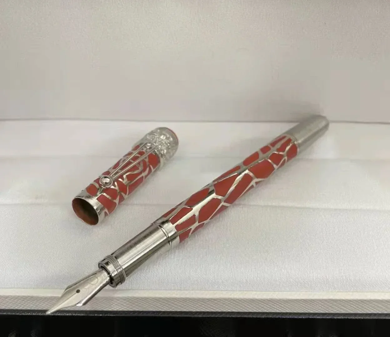 Lujo Spider Web Mb patrón barril Mb negro rojo bolígrafos pluma estilográfica para escribir regalo Shoocl pluma