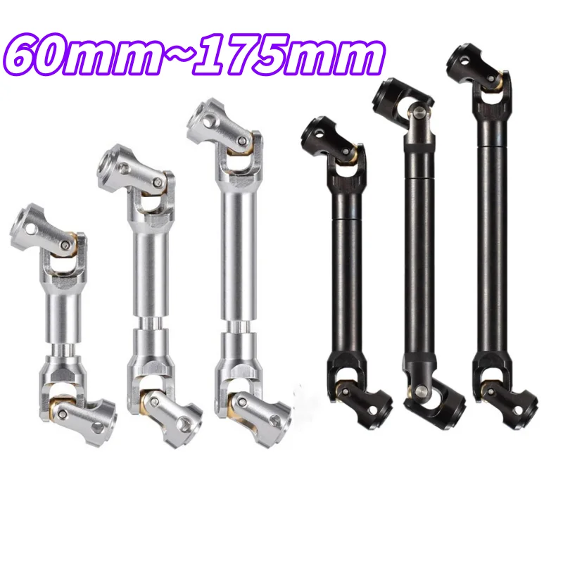 60mm~175mm Silver/Black Internal Spline Metal Drive Shaft Universal Joint Driveshaft CVD Expansion for RC Crawler