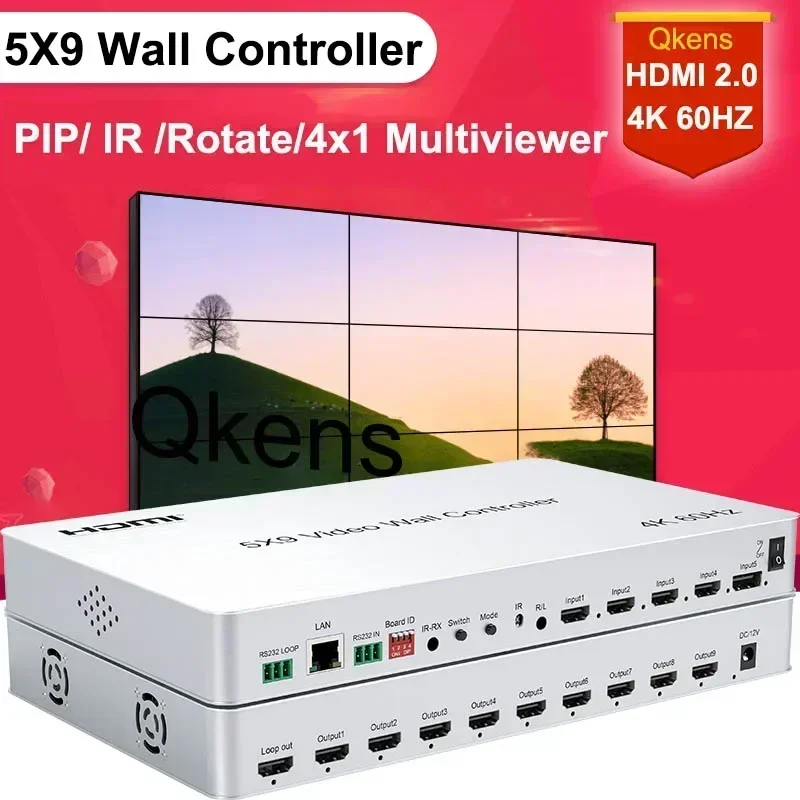 

4K 2x2 3x3 5x9 Video Wall Controller Multi Screen Processor Horizontal Vertical Splicer 90° 180° Rotate PIP 4x1 HDMI Multiviewer