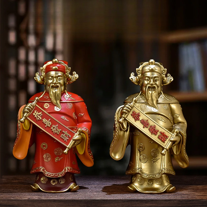 

China Feng Shui Ornaments Lucky God'S Home Shop Opens God Of Wealth Ornament Buddha Statue Resin Sculpture Office Cabinet Decor