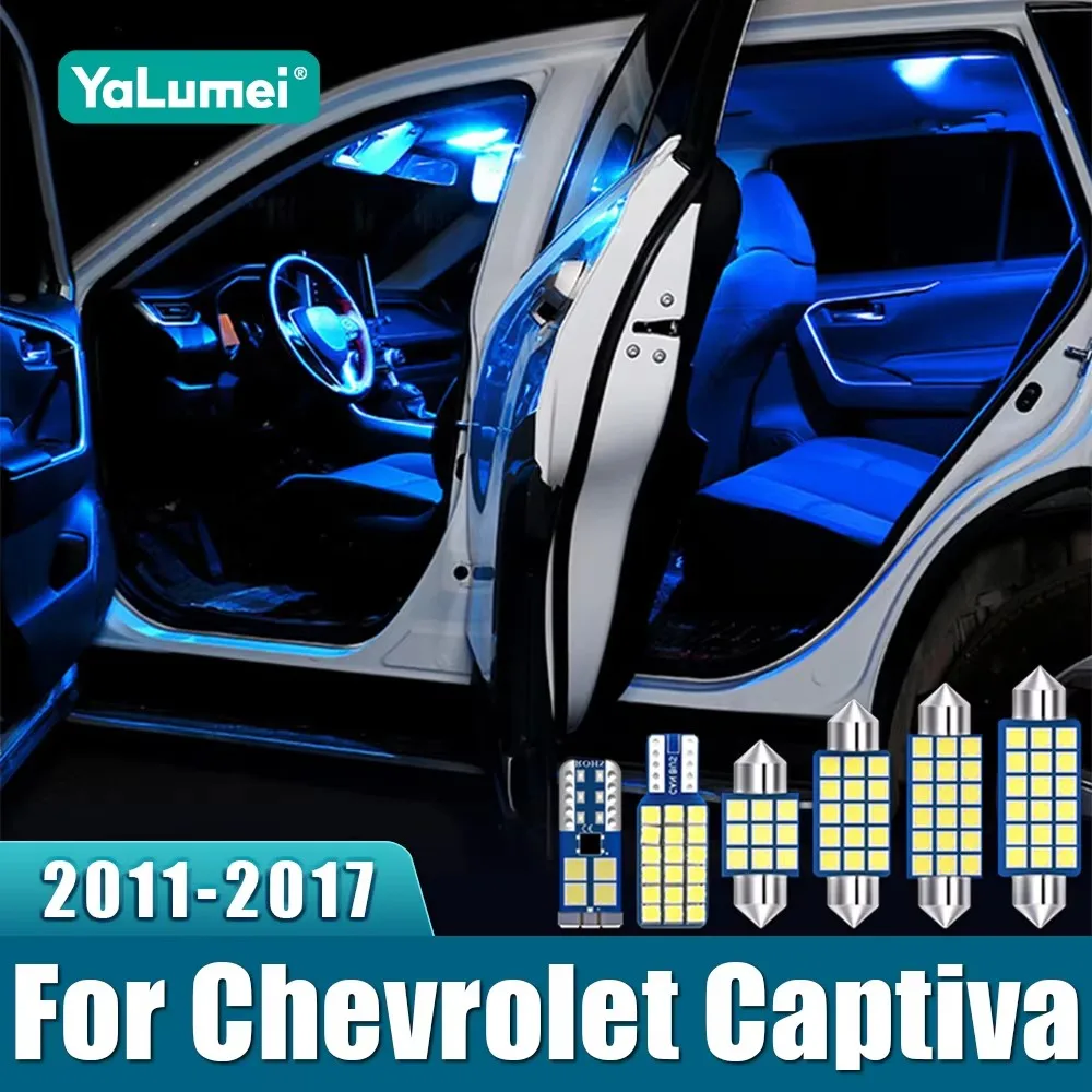 Para Chevrolet Captiva C100 C140 2011 2012 2013 2014 2015 2016 2017, 5 Piezas de Lámparas LED Interiores para Auto, Accesorios de Luz para Maletero