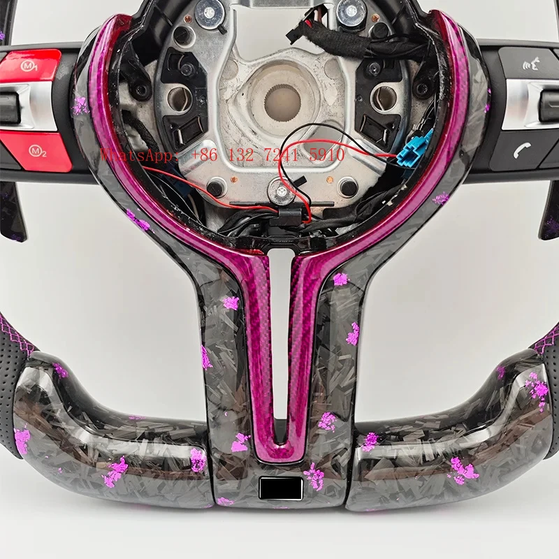 Hongsheng  Aut Led Luxury Forged Pattern Carbon Fiber Steering Wheel for  F10 F15 F16 F20 F22 F25 F26 F30 F31 F32 F33 F34 F80