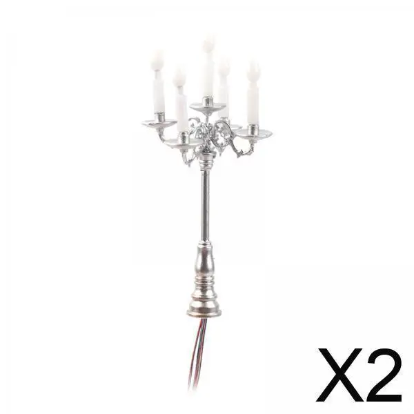 ミニチュアドールハウス燭台合金 ABS LED キャンドルライトモデル家具装飾品家や庭用