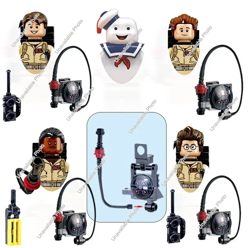 

Ghostbuster Movie Mini Doll Figure Ghost Buster Dr. Raymond Stantz Stay Puft Marshmallow Man Building Block Brick Toy for Kids