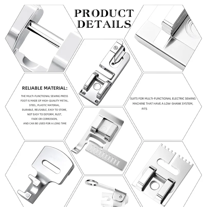 Reliable 16 Pcs Sewing Machine Presser Feet Set, Sewing Machine Foot Fit For Brother, Singer/Janome/Babylock