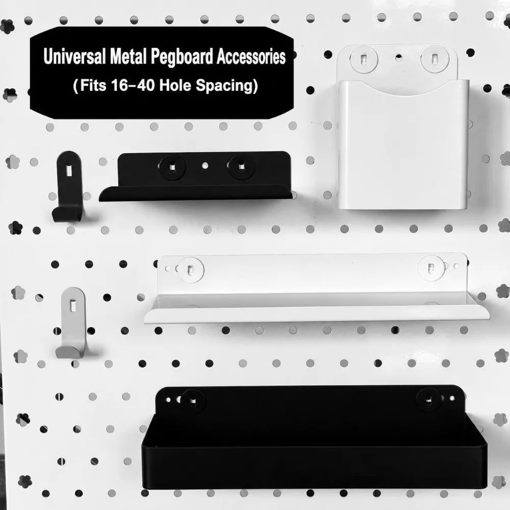 Universal Metal Pegboard Storage Box Wall Mounted Space Saving Hanging Storage Box Pegboard Storage Shelf Living Room