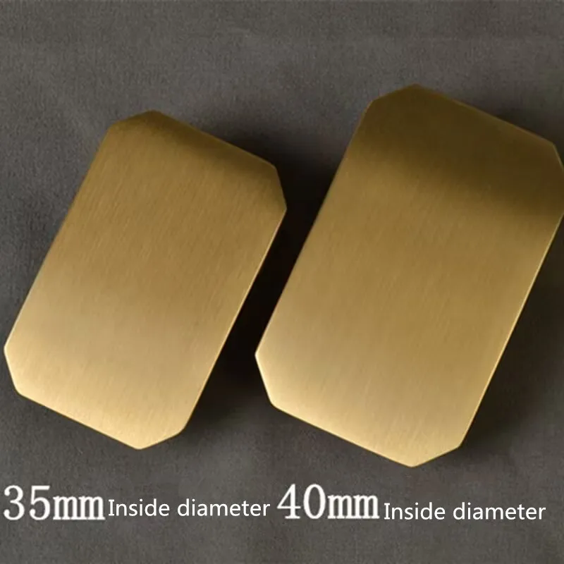Pure Solid Brass Belt Buckles, Rectangle Blank, DIY Leather Craft Accessories, Brushed Metal Bu, 40mm, 100%
