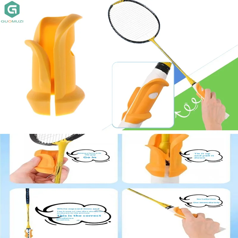 

1 шт., полипропиленовая ручка для бадминтона, улучшающая навыки, универсальная ручка для теннисной ракетки, помощь для коррекции осанки ракетки для бадминтона