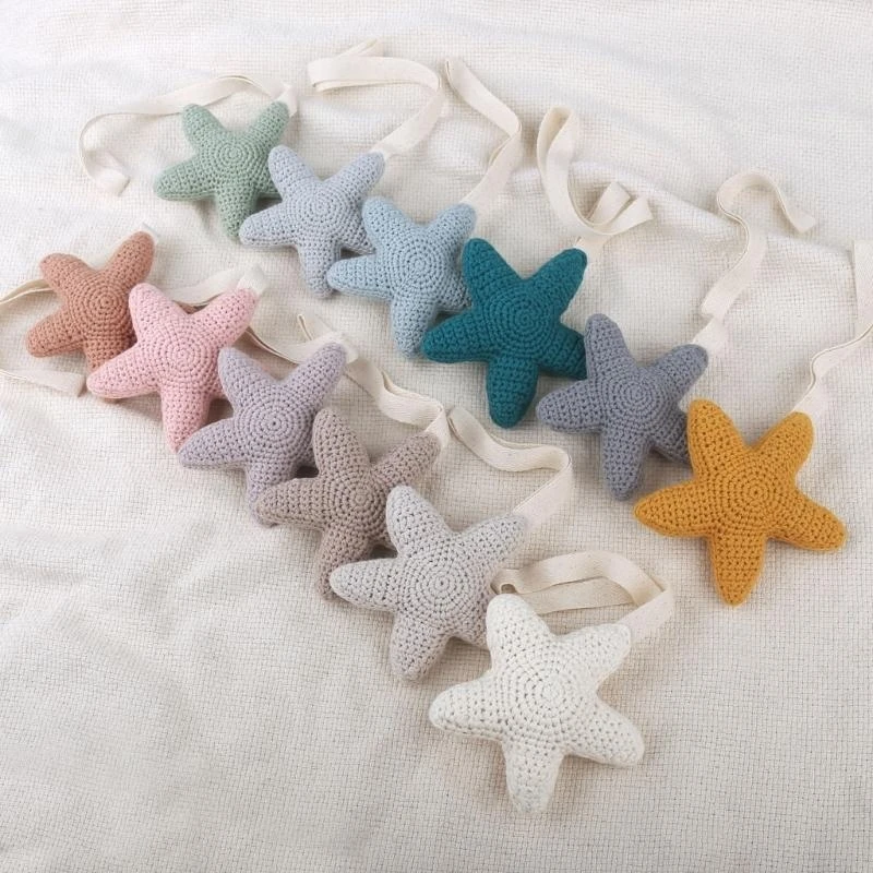 M76C نجمة خماسية بيبي لهاية حامل مصاصة الطفل معلقة الزينة القطن