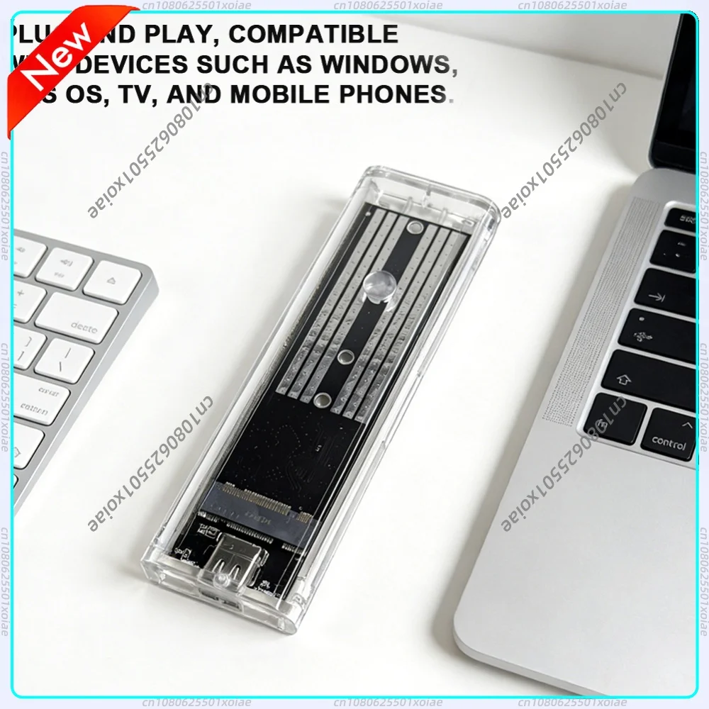 M.2 NGFF SATA Type C USB 3.1 SSD Case 10Gbps Transparent External SSD Case External SSD Adapter for 2230 2242 2260 2280