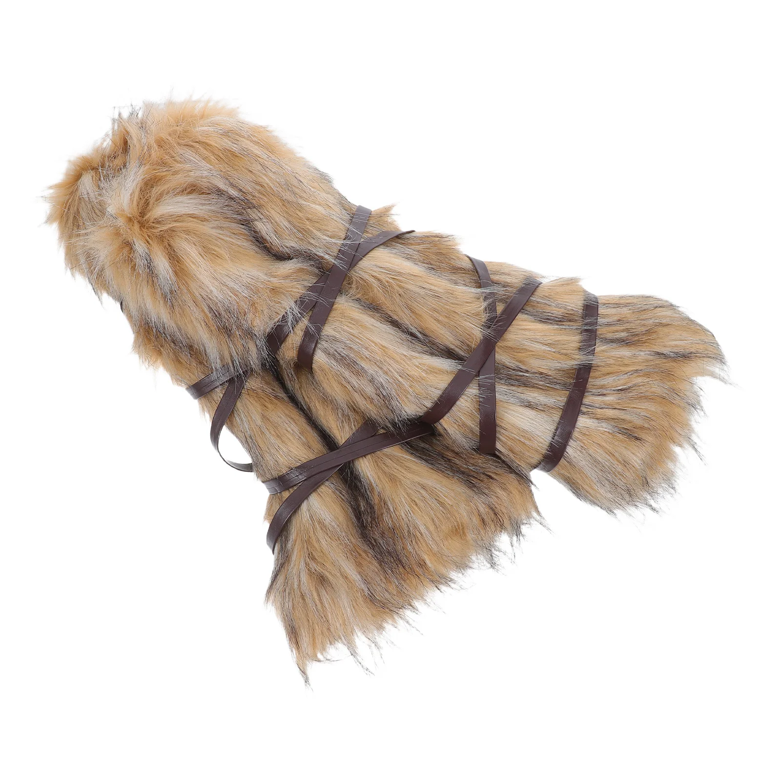 1 ペア脚毛皮のようなレッグウォーマー女性ラップ毛皮のようなブーツカフスカバーコスプレフェスティバル衣装戦士アクセサリー男性女性