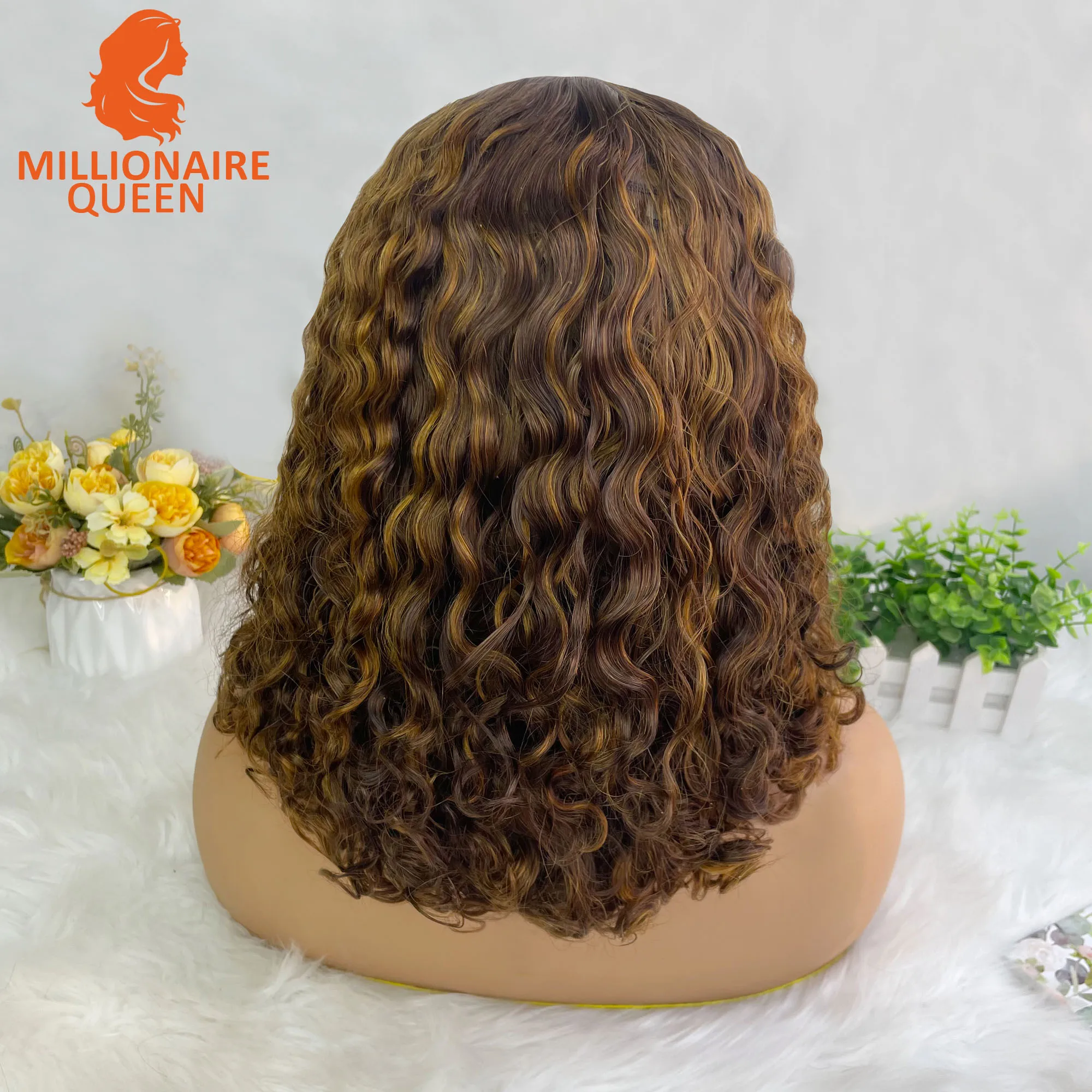 Bouncy Super Double Drawn Vietname Hair Italina wave 4x4 Bob Wig with 100% Human Hair Nature Black 250% Density For Black Women