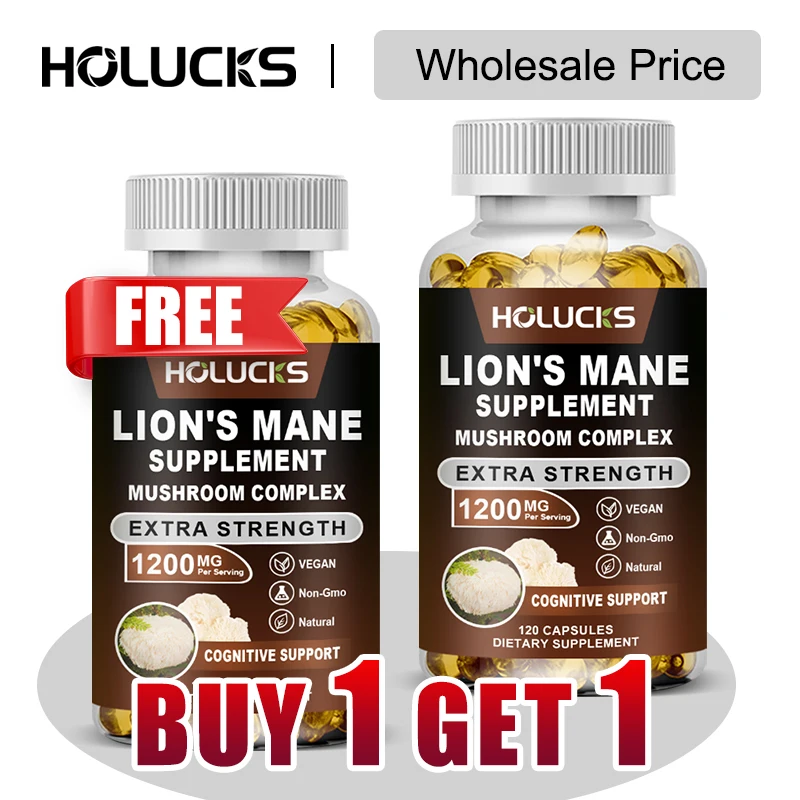 

Buy 1 Get 1 Free! Lion's Mane Mushroom Extract Supplement, for Cognitive Function, Mental Clarity & Natural Nervous System