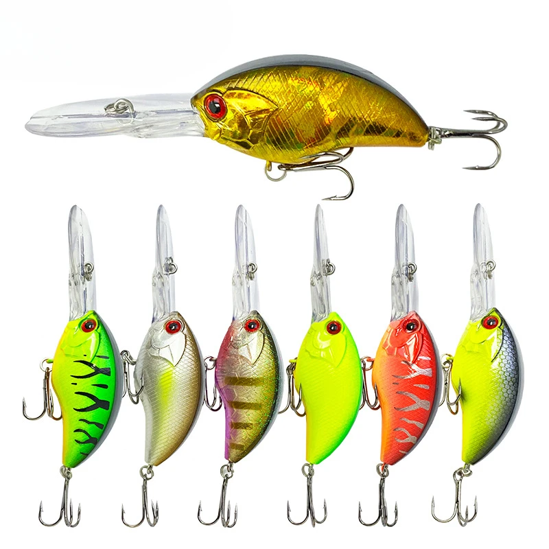 

1pcs Crankbait Fishing Lure Luya Artificial Hard Baits 55mm/11.4g Long Tongue Rock Little Fatty Floating Simulation Fish Bait