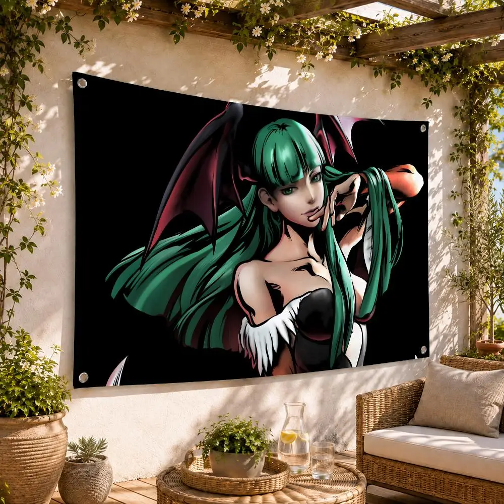 Morrigan Aensland Game Kawaii Flags Flag Soft skin-friendly Durable Tapestry Outdoor party Home living room bedroom Decoration