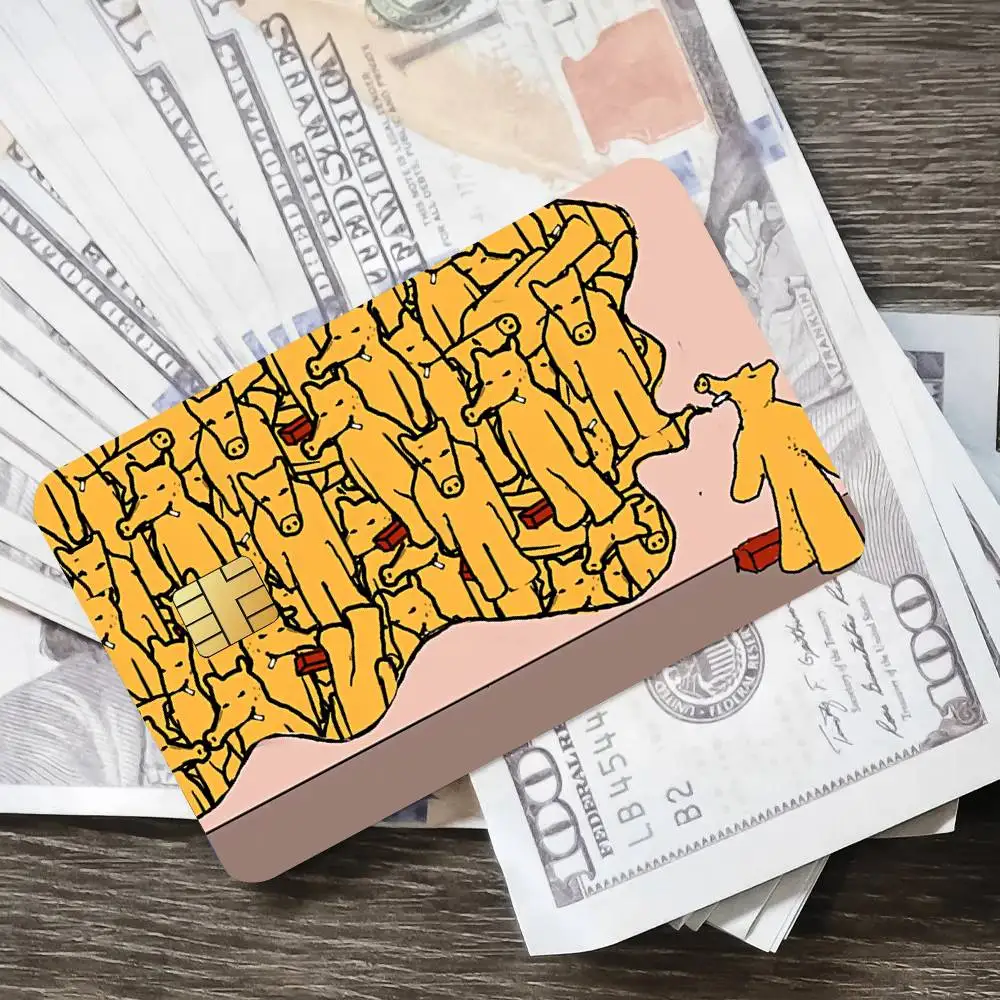 الأزياء Q-Quasimoto ملصق الائتمان الجلد غطاء بطاقة ملصقات 4 قطع فيلم حافلة تمرير الجبهة الديكور البنك الخصم للماء