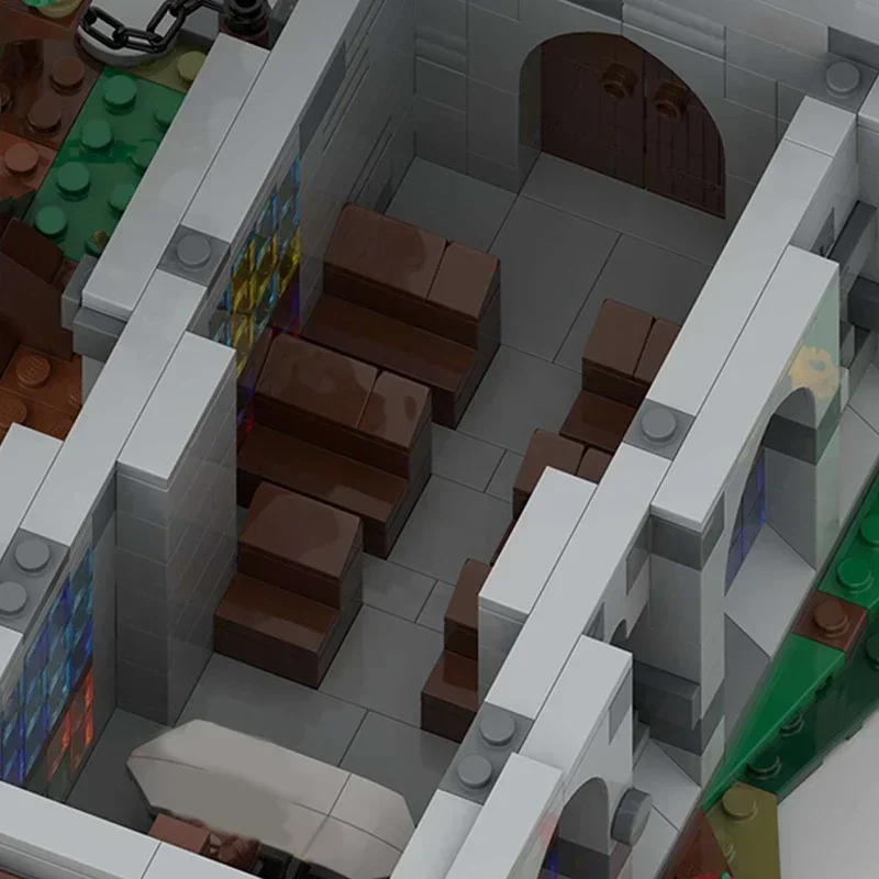 Moc Bausteine Modulare Street View Land Kirche Technische Ziegel DIY Montage Bau Spielzeug Für Kinder Urlaub Geschenke