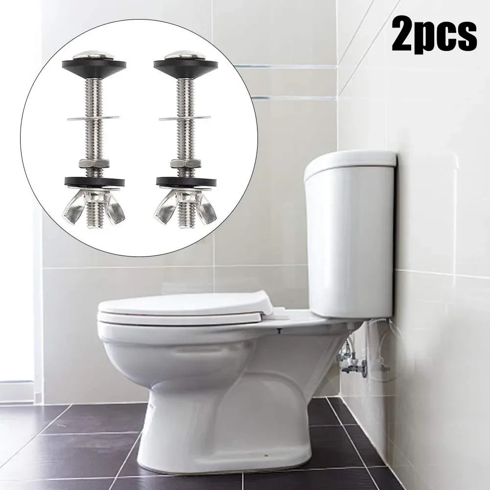 2 Pcs Stainless Steel Water Tank Bolt Toilet Cistern To Toilet Pan Fixing Fitting Sealing Kit Close Coupling Bolts WC