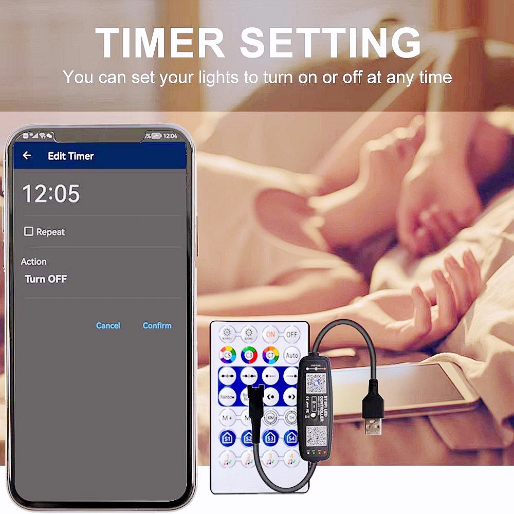 WS2812B Led Ring Individually Addressable 5050RGB With USB 28Keys Bluetooth Music Controller Kit BuiIt-in 8/16/24/35/45 Pixels