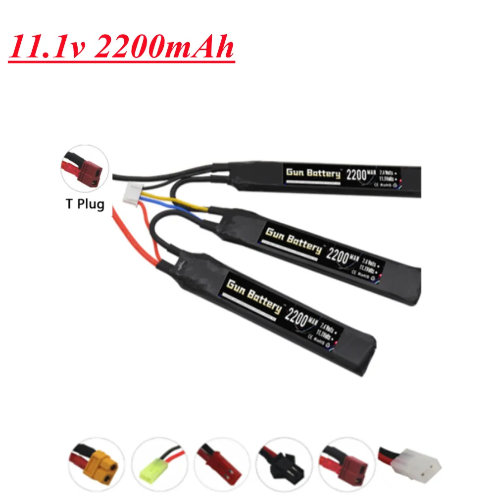 1-20pcs 3s Water Guns 11.1V 2200mAh Lipo Battery for AKKU Mini Airsoft BB Air Pistol Electric Toys Guns RC Parts