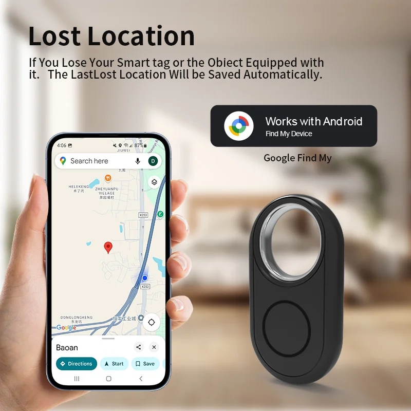 

Android Bluetooth-трекер Смарт-тег GPS-локатор Отслеживание воздушных меток работает с Google Find My Device Поиск предметов Сумка Ключи Домашнее животное