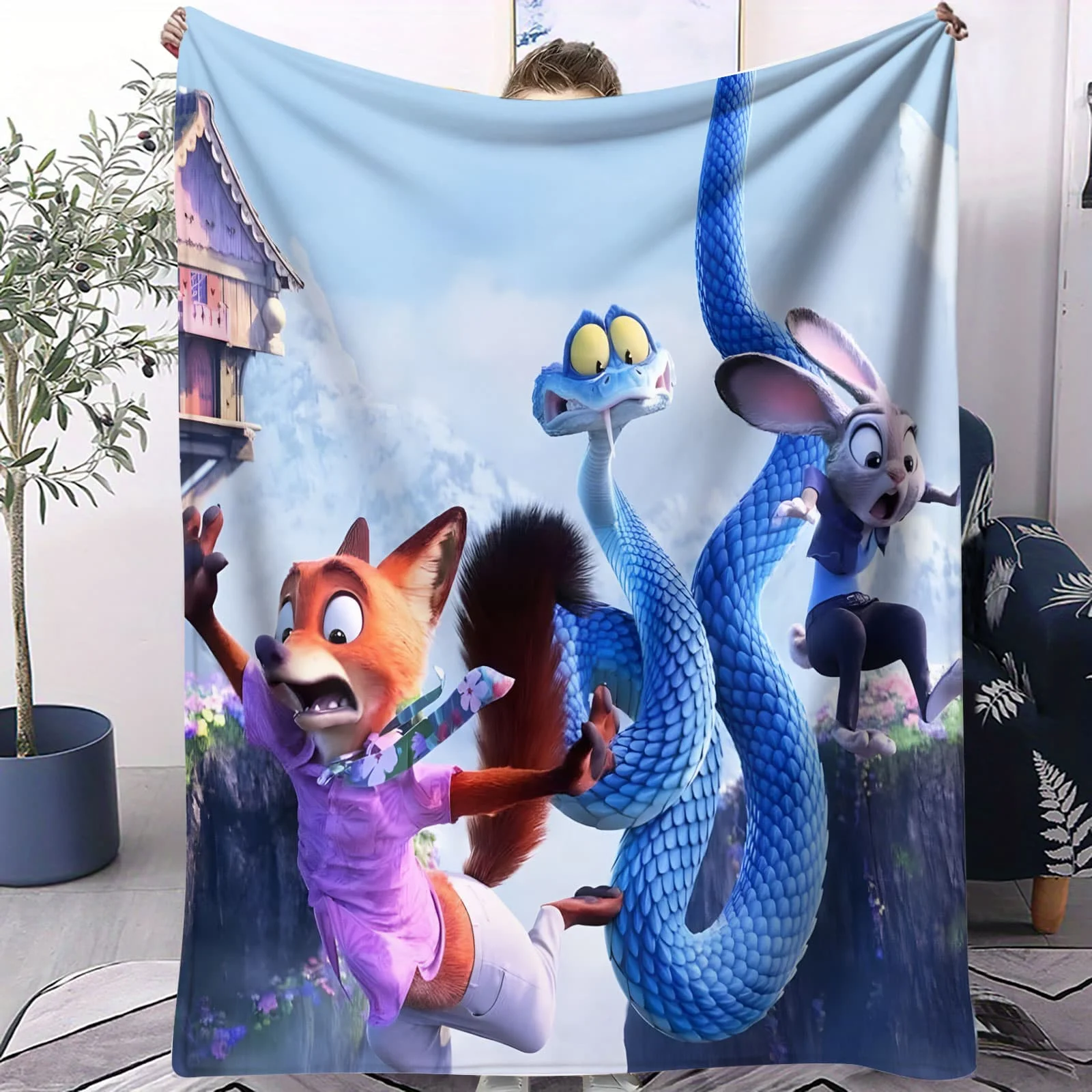 

Cartoon Character Blanket Soft Flannel Throw for Sofa Bed Cozy Couch Cover for Living Room Kids Bedroom Decor & Travel Blanket