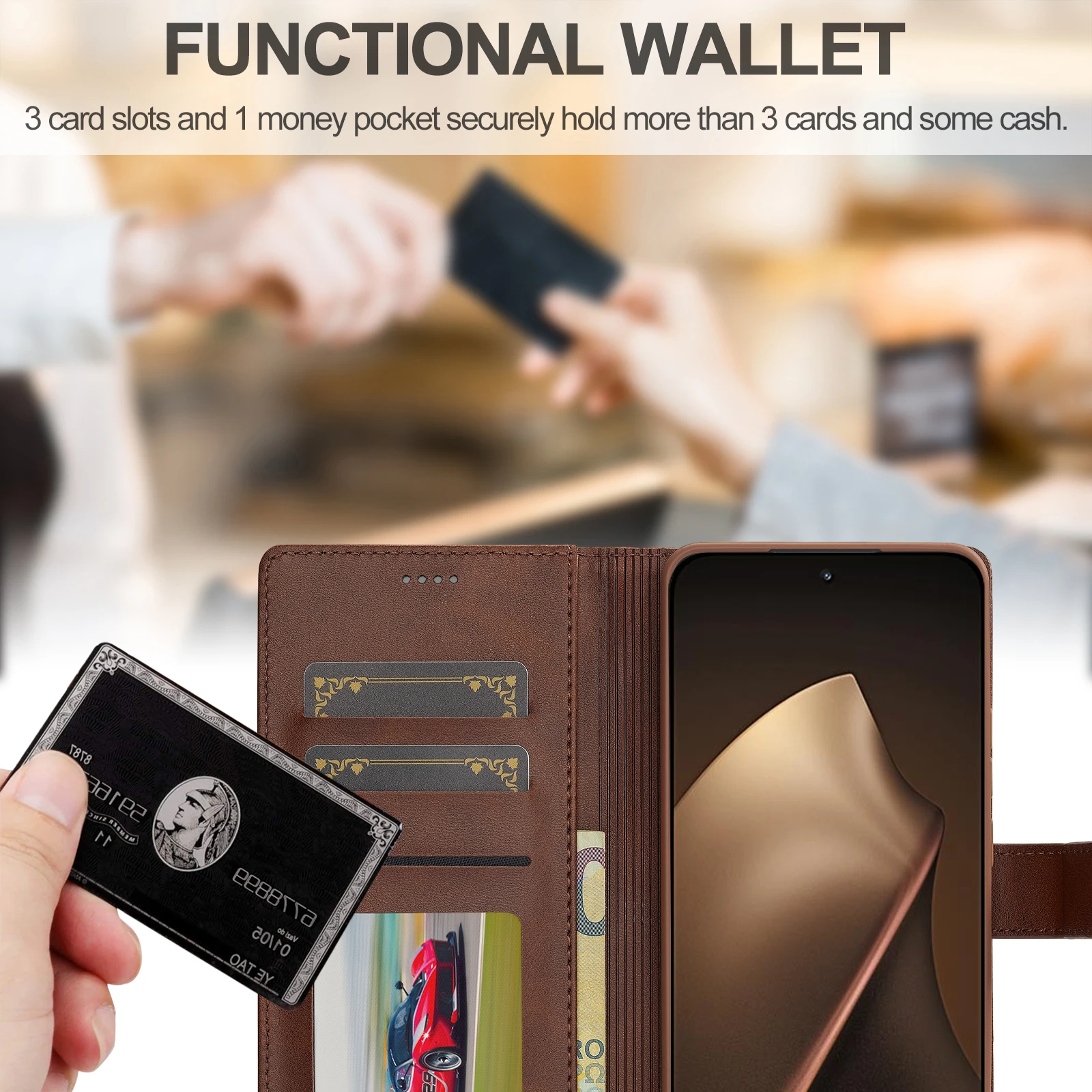 

For Xiaomi Mi 15T 15TPro Luxury Wallet Stand Case PU Leather Flip Holster Protective Full Cover, Shockproof Shell Manetic Buckle