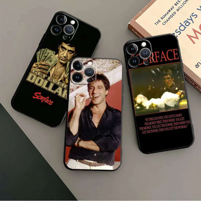 Soft Silicone Cover Phone Case For iPhone 15 14 13 12 11 Pro Max Plus XS XR 12 13 Mini Shell Movie Scarface Al Pacino