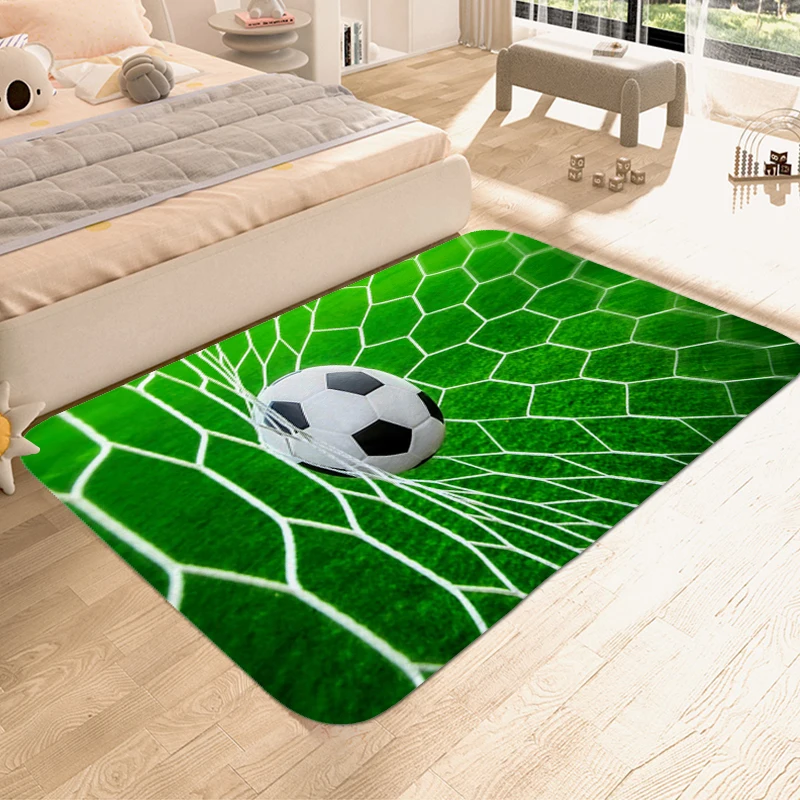 Football Pattern Rug for Bedroom Funny Doormat Entrance Door Soft Carpets for Living Room Washable Non-slip Kitchen Mats Home