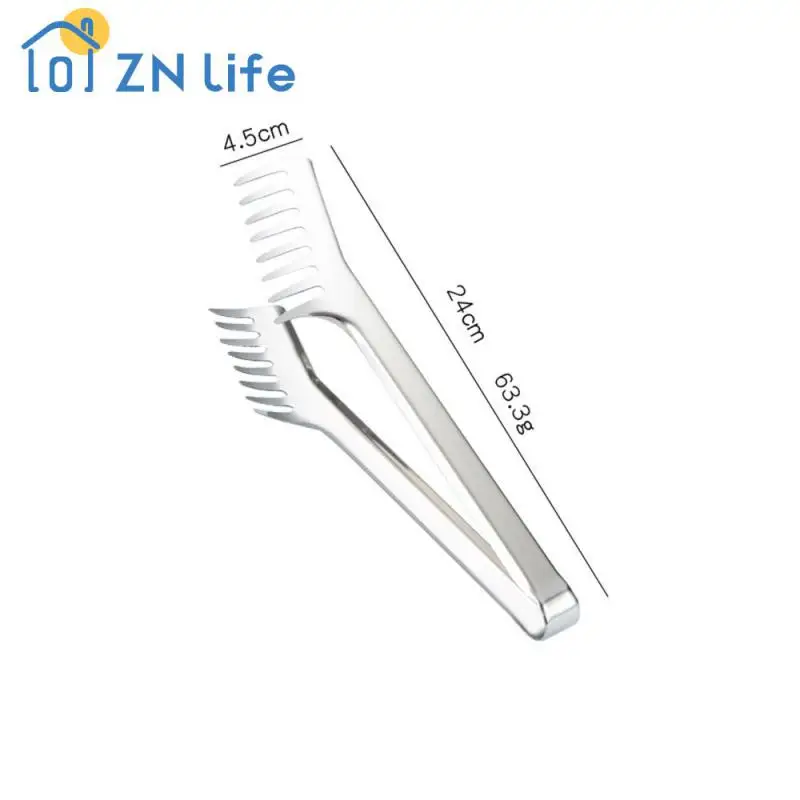 Household Clip Kitchen Not Drop Extended Handle Easy To Get Portable Comb Stainless Steel Non-slip Deepen Jagged Noodle Clip